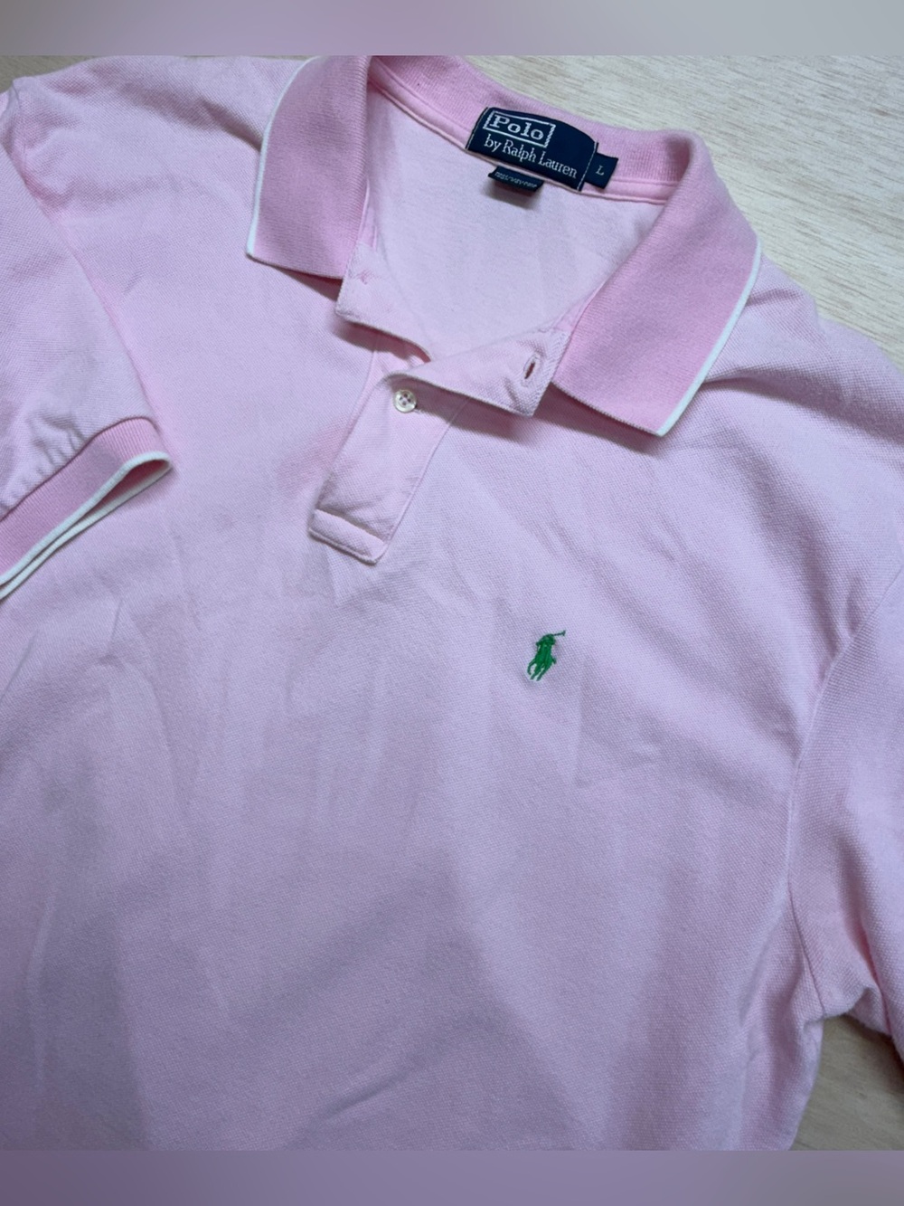 Polo Ralph Lauren Polo Shirt Mens Large Pink Classic Fit Pony Logo Casual